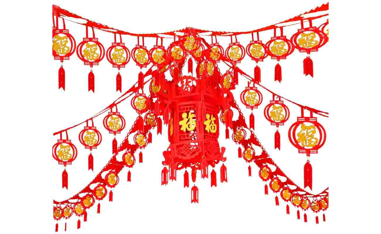 3 Sets Chinese New Year Hanging Ornaments Chinese New Year Garland Chinese Spring Festival Lantern for Lunar New Year Chinese New Year Spring Festival Home Restaurant Decoration