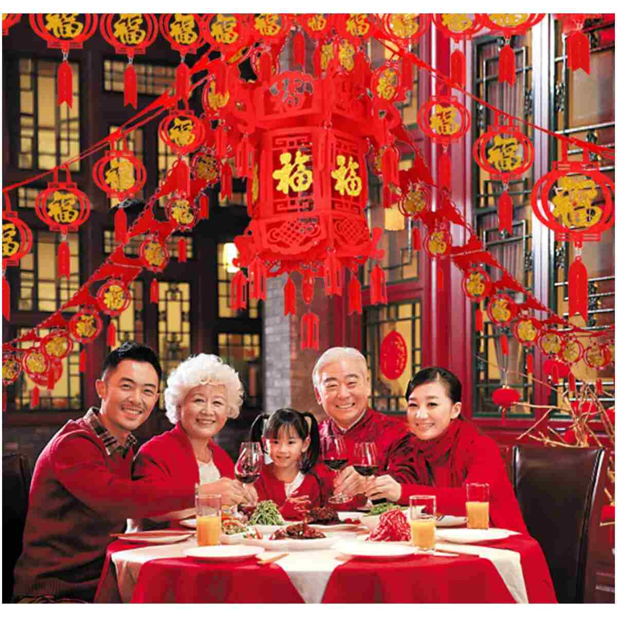 3 Sets Chinese New Year Hanging Ornaments Chinese New Year Garland Chinese Spring Festival Lantern for Lunar New Year Chinese New Year Spring Festival Home Restaurant Decoration