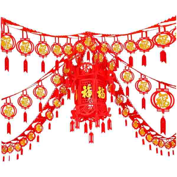 3 Sets Chinese New Year Hanging Ornaments Chinese New Year Garland Chinese Spring Festival Lantern for Lunar New Year Chinese New Year Spring Festival Home Restaurant Decoration