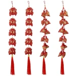 42 Inch Chinese New Year Hanging Decorations, Pack of 4 Lunar New Year Decoration 2025 Chinese Knot Pendant with Tassel, Red Lucky Fu Hanging Ornaments for Home Office New Year...