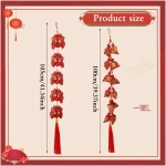 42 Inch Chinese New Year Hanging Decorations, Pack of 4 Lunar New Year Decoration 2025 Chinese Knot Pendant with Tassel, Red Lucky Fu Hanging Ornaments for Home Office New Year...