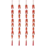 42 Inch Chinese New Year Hanging Decorations, Pack of 4 Lunar New Year Decoration 2025 Chinese Knot Pendant with Tassel, Red Lucky Fu Hanging Ornaments for Home Office New Year...