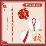 42 Inch Chinese New Year Hanging Decorations, Pack of 4 Lunar New Year Decoration 2025 Chinese Knot Pendant with Tassel, Red Lucky Fu Hanging Ornaments for Home Office New Year...