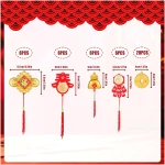 44pcs Chinese New Year Decorations, 2025 Red Chinese Knot Hanging Ornaments Lucky Fu Copper Coin Pendants for Lunar New Year Spring Festival Home Office Door Walls Trees Car...
