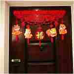 Happy Chinese New Year Hanging Door Garland, 2025 Spring Festival Lunar New Year Door Banner Sign, Year of The Snake Red String Garland Decorations for Asian New Year Spring...