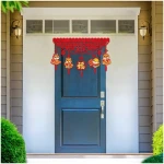 Happy Chinese New Year Hanging Door Garland, 2025 Spring Festival Lunar New Year Door Banner Sign, Year of The Snake Red String Garland Decorations for Asian New Year Spring...