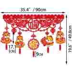Happy Chinese New Year Hanging Door Garland, 2025 Spring Festival Lunar New Year Door Banner Sign, Year of The Snake Red String Garland Decorations for Asian New Year Spring...