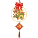 QNNEFF 2025 Chinese New Year Decor Year of The Snake Wall Art Chinese Spring Festival Dragon Wall Hanging Ornament Chinese Gifts Fortune Lucky Fengshui Chinese Dragon Charm 7inch
