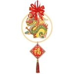 QNNEFF 2025 Chinese New Year Decor Year of The Snake Wall Art Chinese Spring Festival Dragon Wall Hanging Ornament Chinese Gifts Fortune Lucky Fengshui Chinese Dragon Charm 7inch