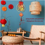QNNEFF 2025 Chinese New Year Decor Year of The Snake Wall Art Chinese Spring Festival Dragon Wall Hanging Ornament Chinese Gifts Fortune Lucky Fengshui Chinese Dragon Charm 7inch