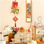 QNNEFF 2025 Chinese New Year Decor Year of The Snake Wall Art Chinese Spring Festival Dragon Wall Hanging Ornament Chinese Gifts Fortune Lucky Fengshui Chinese Dragon Charm 7inch