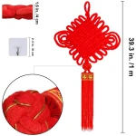 Supla 2 Pack Chinese New Year Decorations 21" W 39" L Chinese Red Knot Tassel Hanging Oriental Lucky Ornaments Spring Wall Ornaments for Asian Lunar New Year 2024 Year of The...