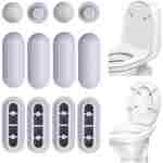 12PCS Embedded Toilet Seat Bumpers, Universal Buffer Toilet Lid Rubber Bumpers for Bidet Kits Toilet Seat Accessories for Families Hospitals School Hotels Toilets (Grey)