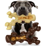 2 Pack Dog Chew Toys for Aggressive Chewers,Boredom and Stimulating Best Dog Toys for Medium/Large Breed,Tough Almost Indestructible Dog Bones for Teeth Cleaning and Training