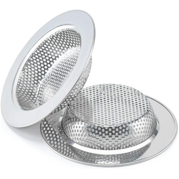 2 Pcs Sink Strainer for Most Kitchen Sink Drain Basket, Upgraded Double-Layer Safe Design Kitchen Sink Strainer (Outer Diameter 4.5 Inch)
