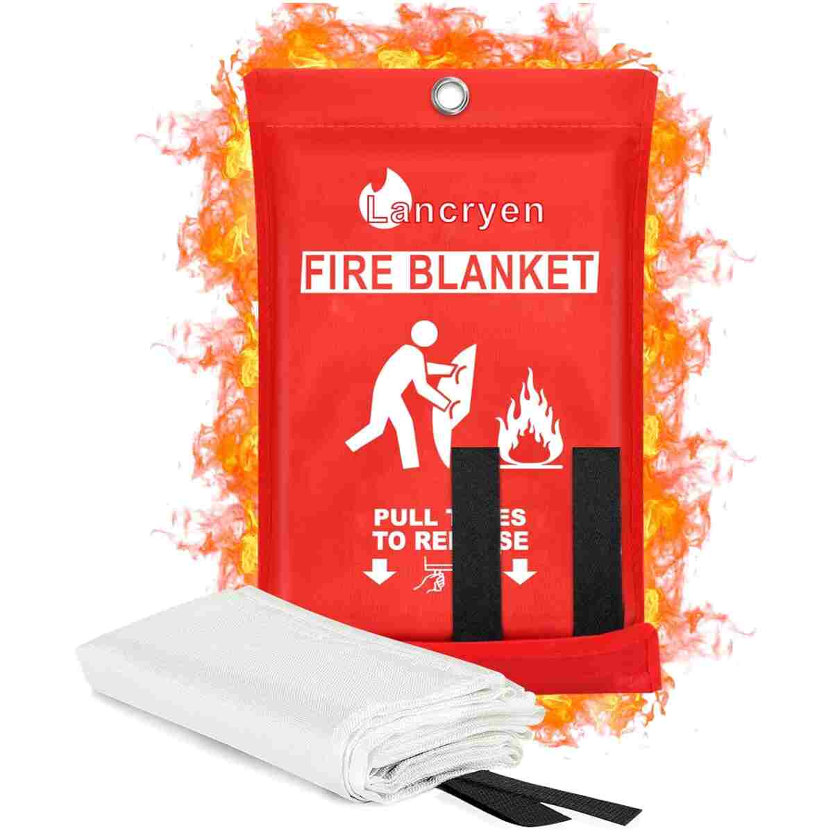 2025 Emergency Fire Blanket, Fire Extinguisher Blanket, Fire Suppression Blanket, Flame Retardant Blanket Fire Safety Blanket for Home, Kitchen, School, Grill, Car, Office,...