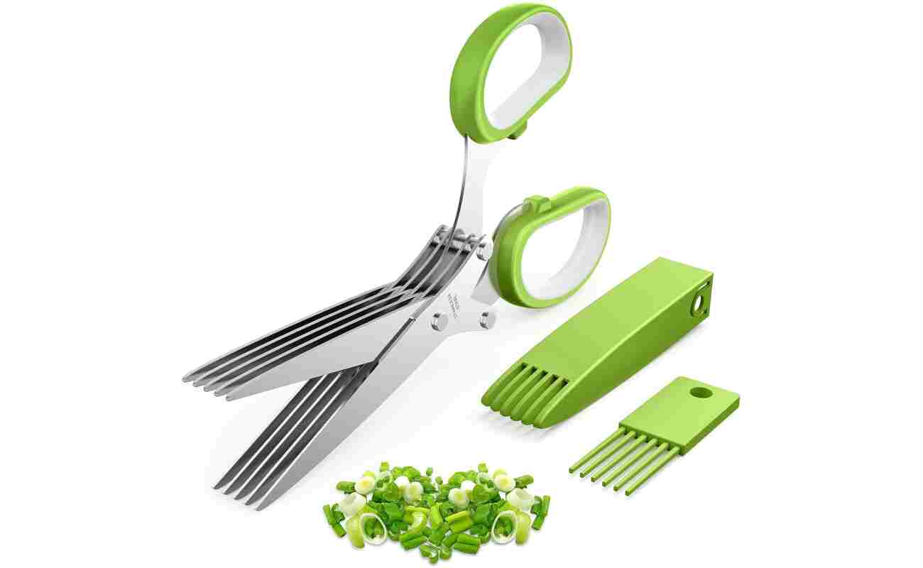 2025 Upgraded Herb Scissors, Effortless Herb Shears Cutter Tool with Sharp Stainless Steel Blades for Fresh Herbs, Must-Have Kitchen & Cooking Gadget, Green