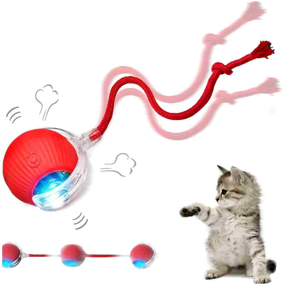 2025 Upgraded Interactive Cat Toys Balls，Interactive Rolling Cat Ball, Automatic Moving Cat/Dog Balls for Indoor Cats 360° Fast Rolling on Carpet, Motion Activate Cat/Dog Toys...