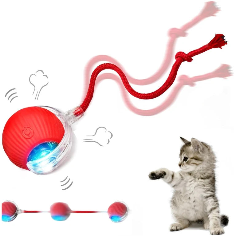 2025 Upgraded Interactive Cat Toys Balls，Interactive Rolling Cat Ball, Automatic Moving Cat/Dog Balls for Indoor Cats 360° Fast Rolling on Carpet, Motion Activate Cat/Dog Toys...