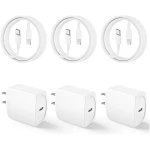 20W USB C Fast Charger 10 FT [MFi Certified] Compatible with iPhone 14 13 12 11 XS XR X 8 iPad, 3 Pack PD Wall Charger Block with 10FT Long Type C Lightning Cable (White)