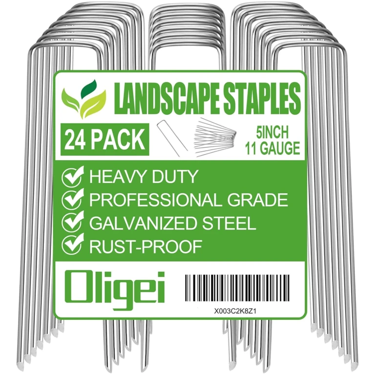 24 Pack Garden Stakes, U-Shaped Tent Stakes, Galvanized Landscape Staples, Ground Stakes, for Landscaping Securing Weed Barrier Fabric, Irrigation Tubing, Holding Fence, Tarpaulin