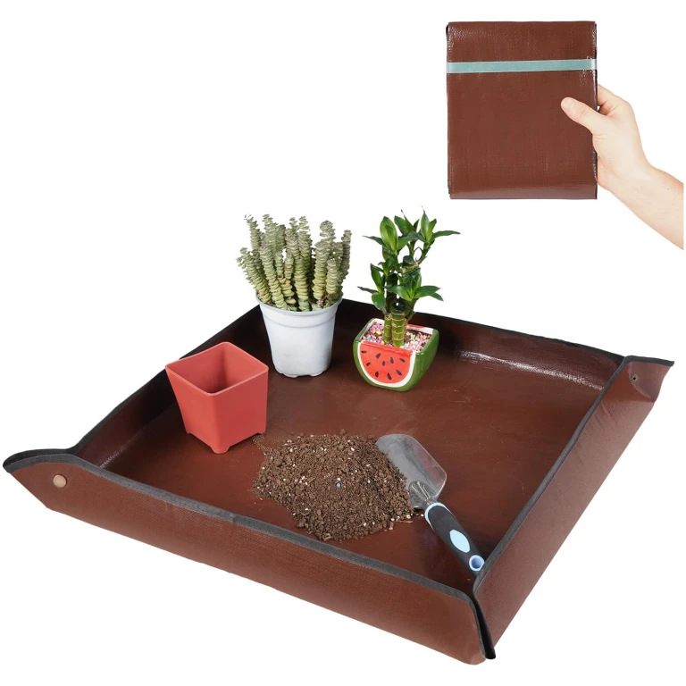27"x 27" Repotting Mat for Indoor Plant Transplanting and Mess Control Foldable Waterproof Potting Tray-Easy to Clean Gardening Gifts for Plant Lovers
