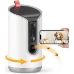 2K Pet Camera Treat Dispenser, 360°View Dog Camera with Phone App, 5G&2.4G WiFi 2-Way Talk Pet Camera Indoor for Cats Remote Treat Tossing, Motion Alerts, Auto Tracking