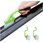 2pcs Hand-held Groove Gap Cleaning Tools Door Window Track Kitchen Cleaning Brushes(Green)
