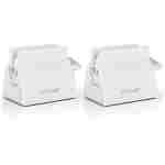 2pcs-Rolling Tube Toothpaste Squeezer Toothpaste Seat Holder Stand for Bathroom Accessories (White)