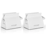 2pcs-Rolling Tube Toothpaste Squeezer Toothpaste Seat Holder Stand for Bathroom Accessories (White)