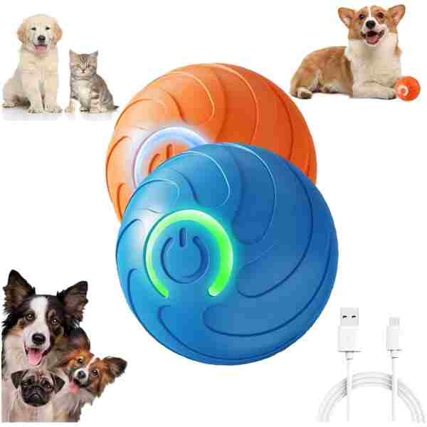 2PCS Shaky Ball Toy for Dogs, Vibrating Dog Ball, USB Rechargeable, Interactive, Automatic Moving, Bouncing, Perfect for Small, Medium, Large Dogs