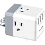 3-Outlet USB Wall Charger and Extender with 3-Way Splitter, ETL Listed - for Home, Office, Cruise Ship