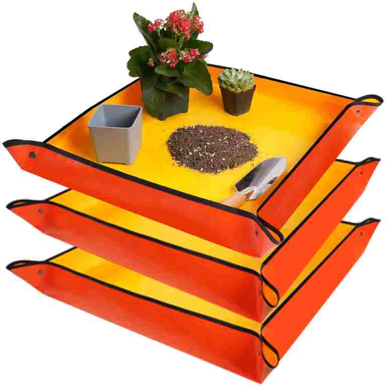 3 Pcs 26.8" x 26.8" Repotting Mat for Indoor Plants Transplanting and Potting Soil Mess Control, Plant Gifts for Plant Lovers