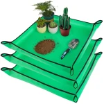 3 PCS 27"x 27" PE Waterproof Indoor & Outdoor Potting Mat, Green, 27" x 27"