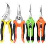 4 Pack Garden Pruning Shears, Stainless Steel Garden Shears, Gardening Shears, Garden Scissors, Garden Clippers, Pruning Snips, Pruning Shears for Gardening Tools (4PCS Yellow...