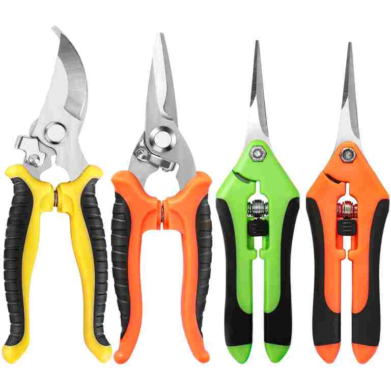 4 Pack Garden Pruning Shears, Stainless Steel Garden Shears, Gardening Shears, Garden Scissors, Garden Clippers, Pruning Snips, Pruning Shears for Gardening Tools (4PCS Yellow...