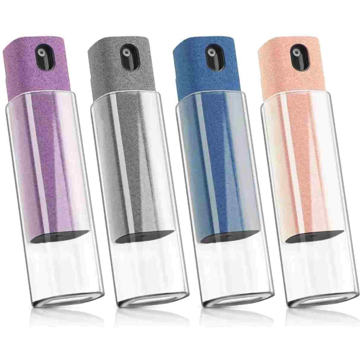 4 Pack Screen Cleaner 3-in-1 Touchscreen Mist Cleaner Spray and Microfiber Cloth Built-in Cleaning Solution Portable Reusable Fingerprint-Proof Spray Bottle for Phone Laptop...