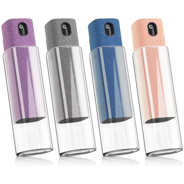 4 Pack Screen Cleaner 3-in-1 Touchscreen Mist Cleaner Spray and Microfiber Cloth Built-in Cleaning Solution Portable Reusable Fingerprint-Proof Spray Bottle for Phone Laptop...