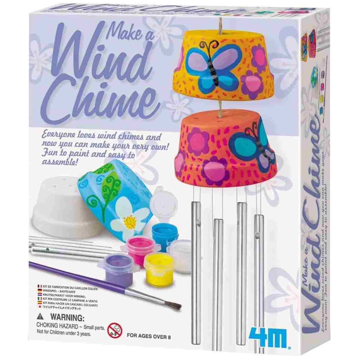 4M Make A Wind Chime Kit - Arts & Crafts Construct & Paint A Wind Powered Musical Chime DIY Gift for Kids, Boys & Girls