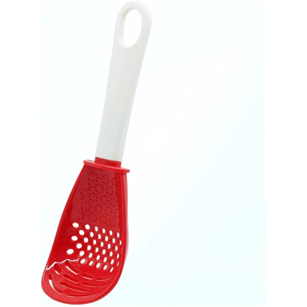 6 in 1 Multifunctional cooking gadgets, 356°F Heat Resistant kitchen gadgets, Egg Separator, Cooking, Draining, Mashing, Grating, Cooking spoon red