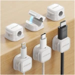 6 Pack Magnetic Cable Clips [Cable Smooth Adjustable] Cord Holder, Under Desk Cable Management, JOYROOM Adhesive Wire Holder Keeper Organizer for Home Office Desk Phone Car Wall...