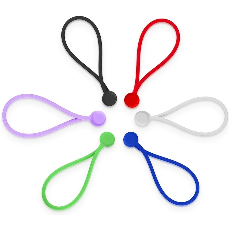 6 Pack Reusable Silicone Magnetic Cable Ties Twist Ties for Home/Office Cord Wrap, Cable Organizer, Magnetic Cord Holder, Cable Organizer Fridge Magnets - Perfect Smart Home...