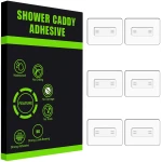 6 Pack Shower Caddy Adhesive,Shower Shelf Adhesive Replacement,No Drilling Shower Adhesive Strips for Shower Caddy,Bathroom Shelves and Kitchen Racks