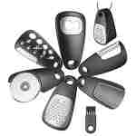 6-Piece Stainless Steel Kitchen Gadgets Set – Cheese Grater, Peeler, Pizza Cutter, Bottle Opener, Garlic Grinder – Compact Camping and RV Kitchen Accessories (Black)