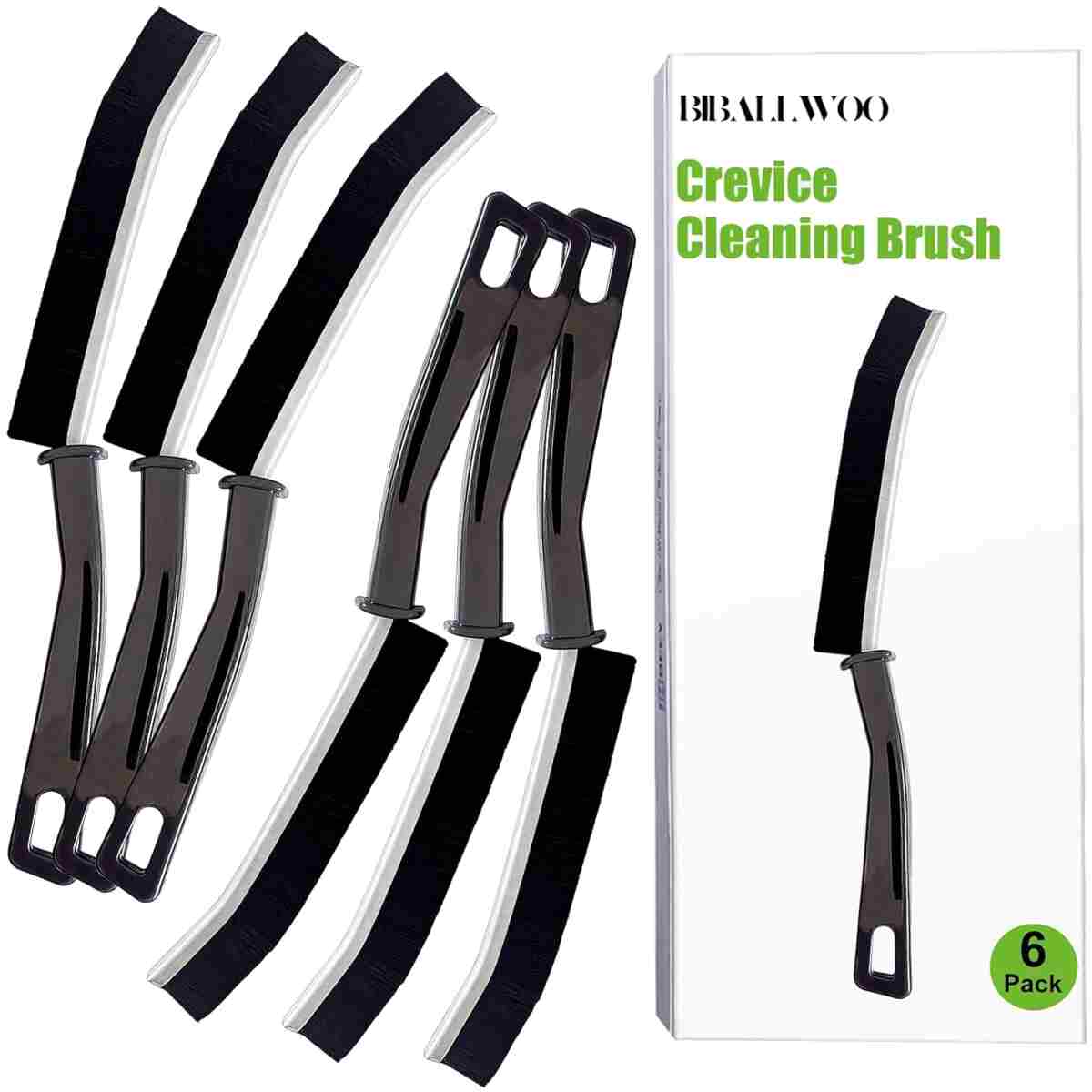 6PCS Hard Bristle Crevice Cleaning Brush Tool Gap Cleaning Brush with Long Handle for Housekeeping Bathroom Accessories, for Small Spaces