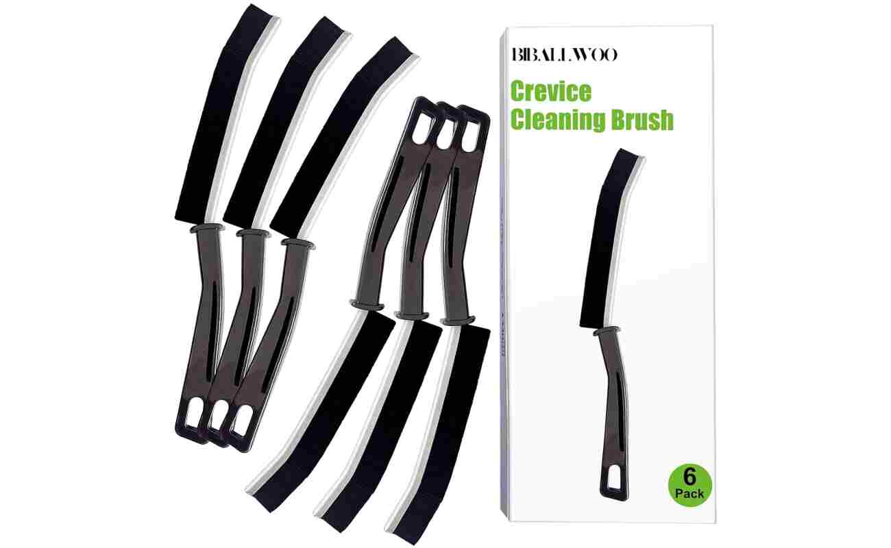 6PCS Hard Bristle Crevice Cleaning Brush Tool Gap Cleaning Brush with Long Handle for Housekeeping Bathroom Accessories, for Small Spaces
