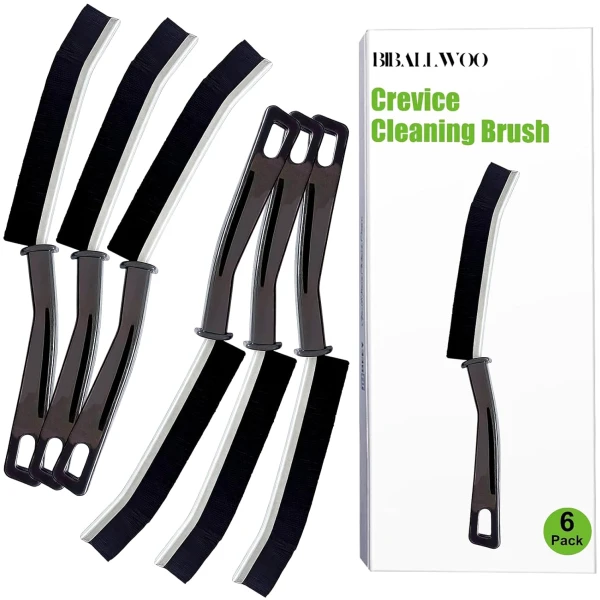 6PCS Hard Bristle Crevice Cleaning Brush Tool Gap Cleaning Brush with Long Handle for Housekeeping Bathroom Accessories, for Small Spaces