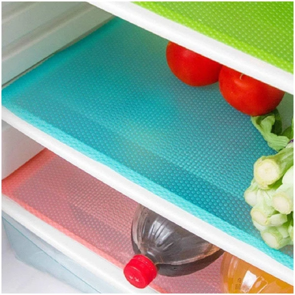 9 Pack Refrigerator Mats,Washable Fridge Mats Liners Easy to Clear Fridge Pads Mat Shelves Drawer Table Mats Refrigerator Liners for Shelves,3Red/3Green/3Blue