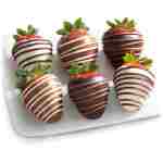 A Gift Inside Golden State Fruit Chocolate Covered Strawberries, 6 Dark, Milk & White Delight