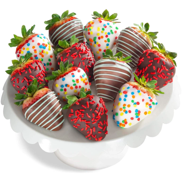 A Gift Inside Happy Birthday Chocolatey Dipped Strawberries - 12 Berries